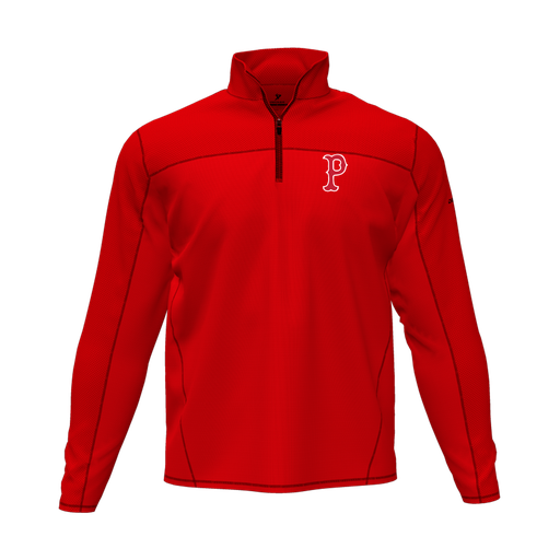 [CUS-DFW-QTRZ-PER-LSL-RED-AS-LOGO1] Quarter Zip Pullover (Adult S, Red, Logo 1)
