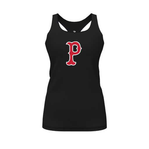 [CUS-DFW-RCBK-PER-BLK-FYS-LOGO1] Racerback Tank Top (Female Youth S, Black, Logo 1)