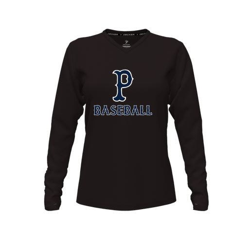 [CUS-DFW-TEES-PER-VNK-LSL-BLK-FYXS-LOGO2] Decker Performance T-Shirt (Female Youth XS, Black, V Neck, Logo 2, Long Sleeve)