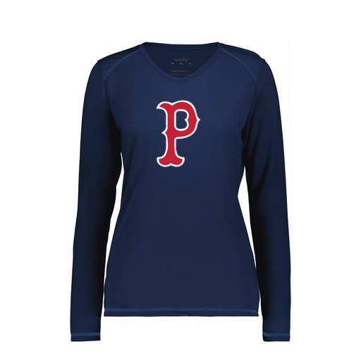 [6847.065.XS-LOGO1] Women's SoftTouch Long Sleeve (Female Adult XS, Navy, Logo 1)