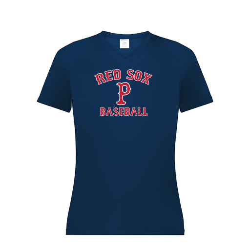 [2792.065.XS-LOGO3] Ladies Smooth Sport V-Neck T-Shirt (Female Adult XS, Navy, Logo 3)