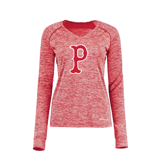[222770.T20.XS-LOGO1] Ladies Electric Long Sleeve Shirt (Female Adult XS, Red, Logo 1)