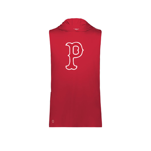 [222590.083.XS-LOGO1] Men's CoolDry Sleeveless Hoodie (Adult XS, Red, Logo 1)
