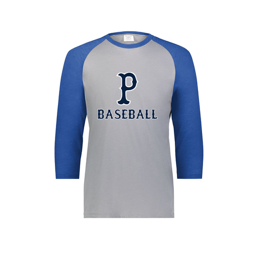 [6879.28V.S-LOGO2] Men's Vintage 3/4 Sleeve T-Shirt (Adult S, Royal, Logo 2)