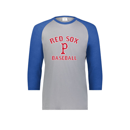 [6879.28V.S-LOGO3] Men's Vintage 3/4 Sleeve T-Shirt (Adult S, Royal, Logo 3)