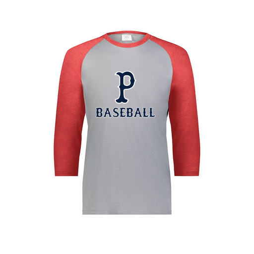 [6879.27V.S-LOGO2] Men's Vintage 3/4 Sleeve T-Shirt (Adult S, Red, Logo 2)