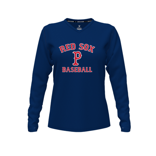 [FTLVCFNV-FYXS-LOGO3] Comfort T-Shirt (Female Youth XS, Navy, V Neck, Logo 3, Long Sleeve)