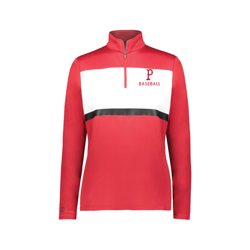 [222791.408.XS-LOGO1] Ladies Bold 1/4 Zip Pullover (Female Adult XS, Red, Logo 1)