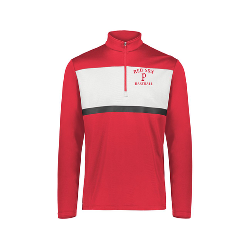 [222691.T20.S-LOGO3] Youth Bold 1/4 Zip Pullover (Youth S, Red, Logo 3)