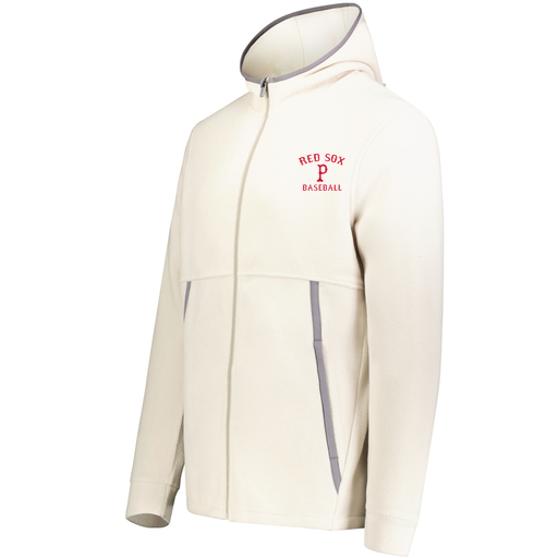 [6858.53T.XS-LOGO3] Men's Chill Full Zip Fleece (Adult XS, White, Logo 3)